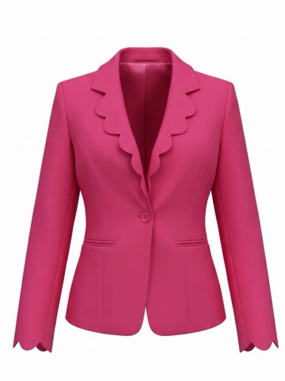 Vici Hot Pink Scalloped Lapel Blazer